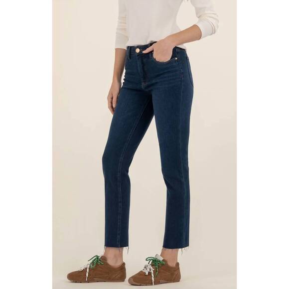 NEW KUT FROM THE KLOTH reese high rise ankle straight jeans in courageously wash - Picture 4 of 5